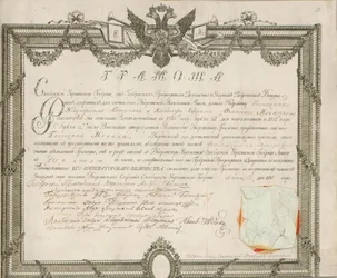 Diplôme de noblesse de E.O. Mukhina. Province ukrainienne de Sloboda